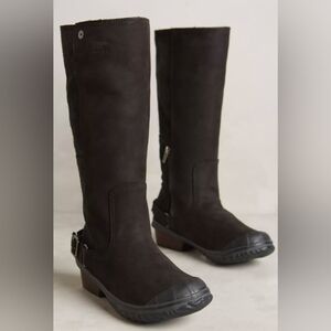 SOREL Slimboot Tall Leather Waterproof Rain Snow Riding Boots Black Womens 10